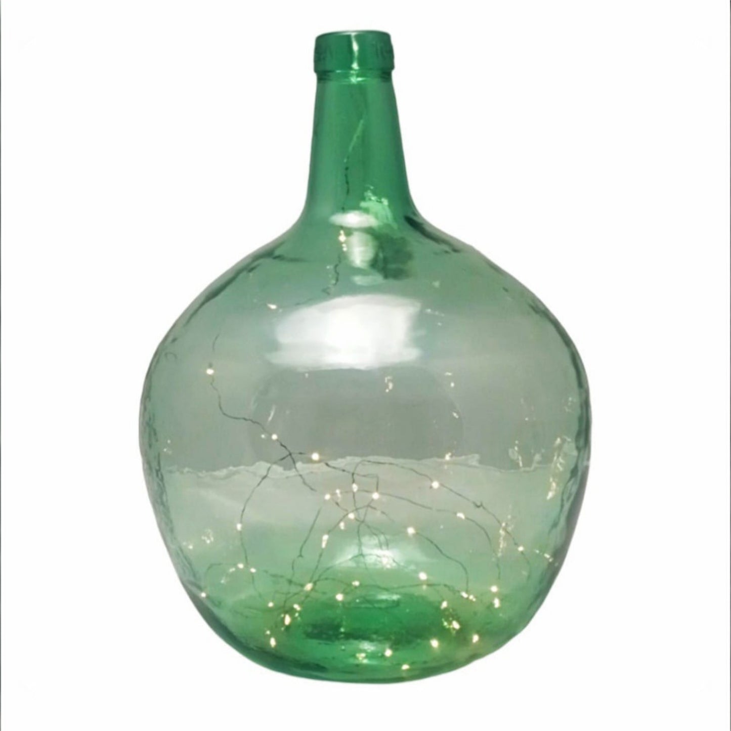 Large Viresa Green Glass Demijohn, 20L, Mid-20th Century