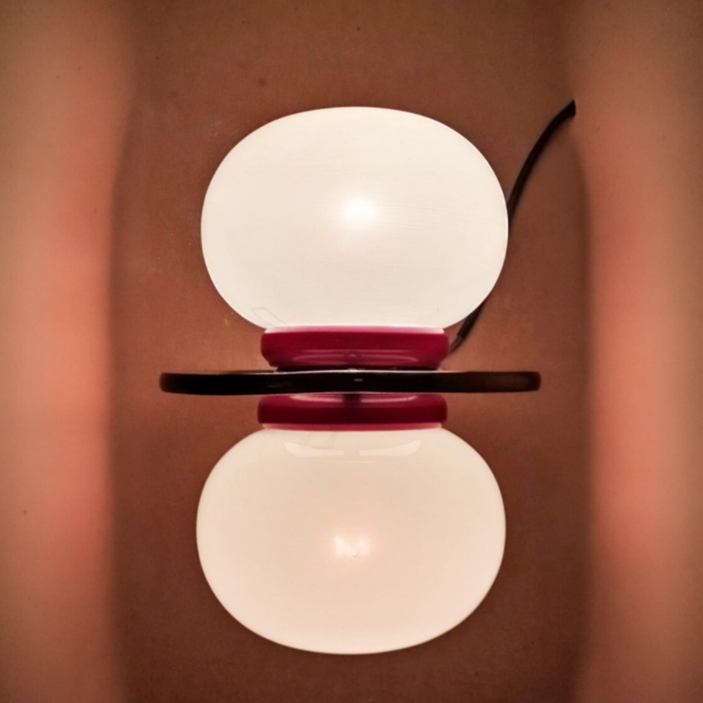 Vintage Space Age Wall Light, 1960s–70s, Chrome and White Glass