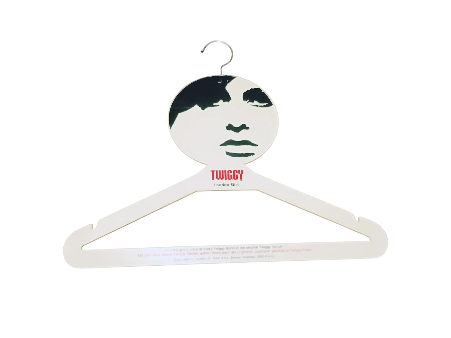 Pressed cardboard mod-style hanger with portrait