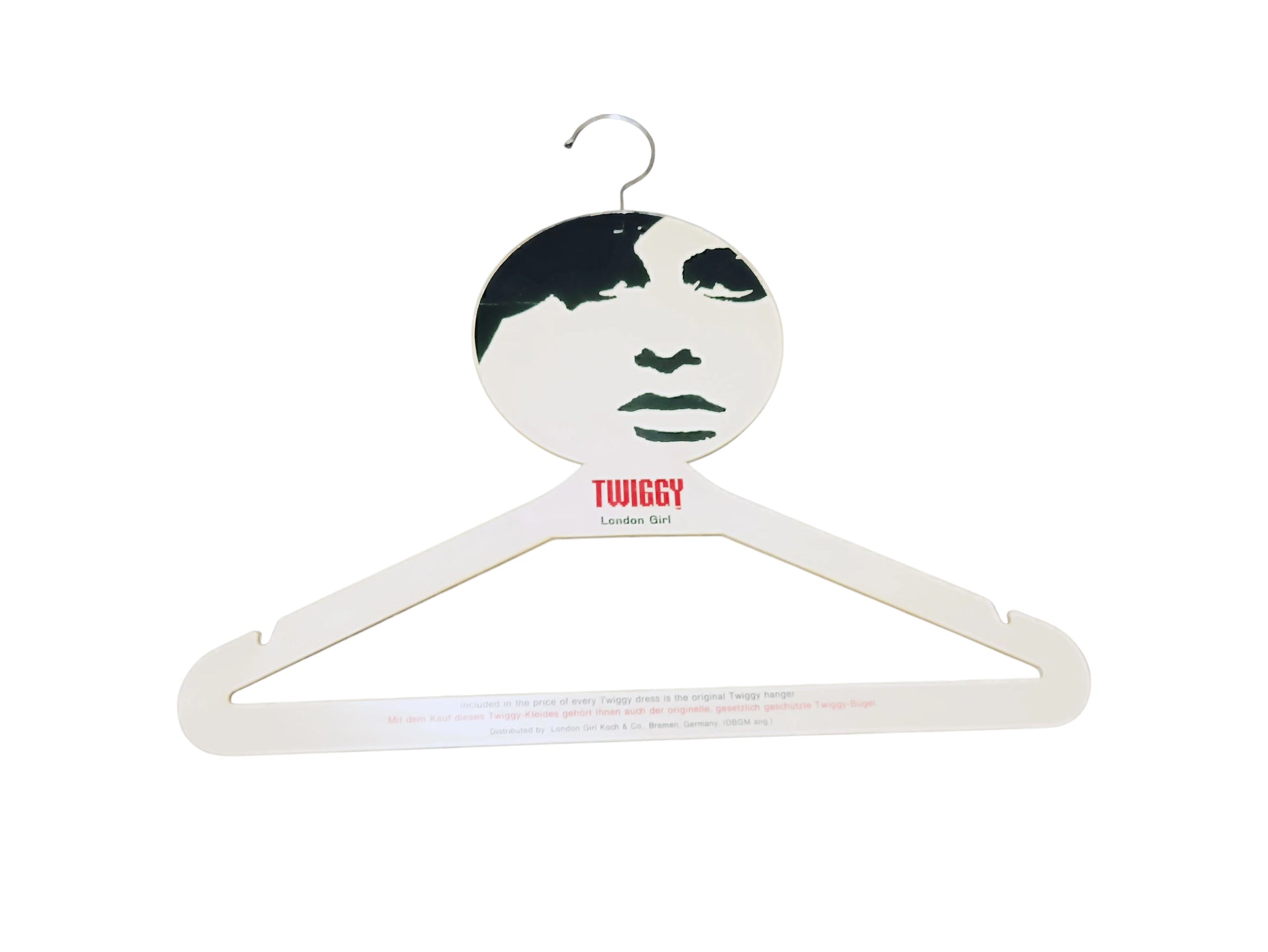 Pressed cardboard mod-style hanger with portrait