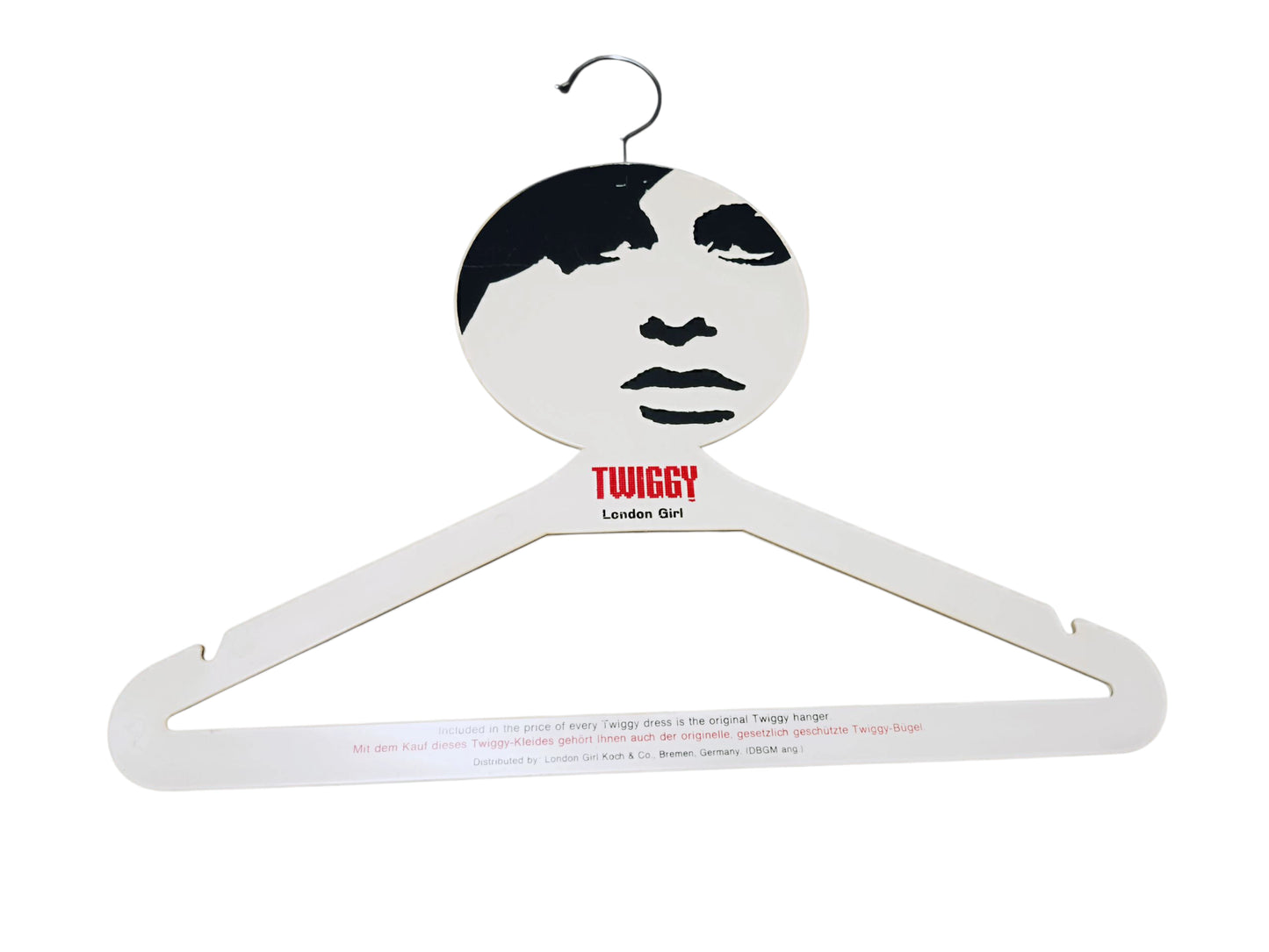 Pressed cardboard mod-style hanger with portrait