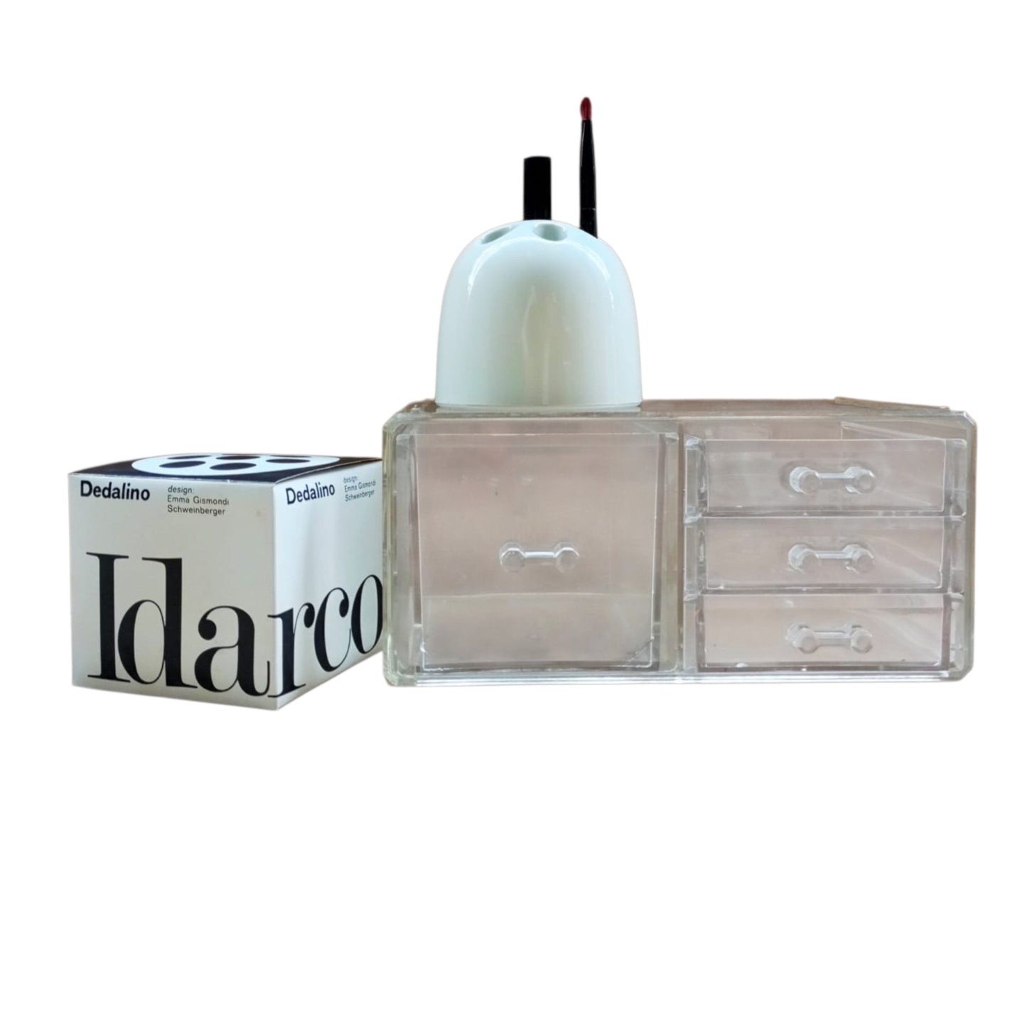 White "Dedalino” desk pen holder and its original box