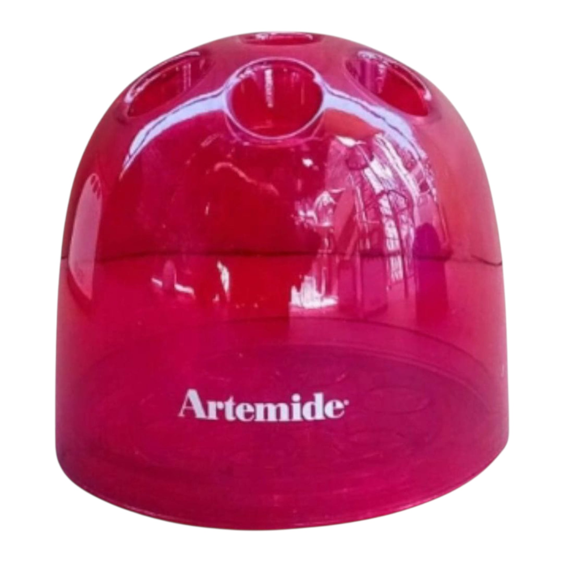 Vintage red Dedalino pencil holder by Emma Gismondi for Artemide