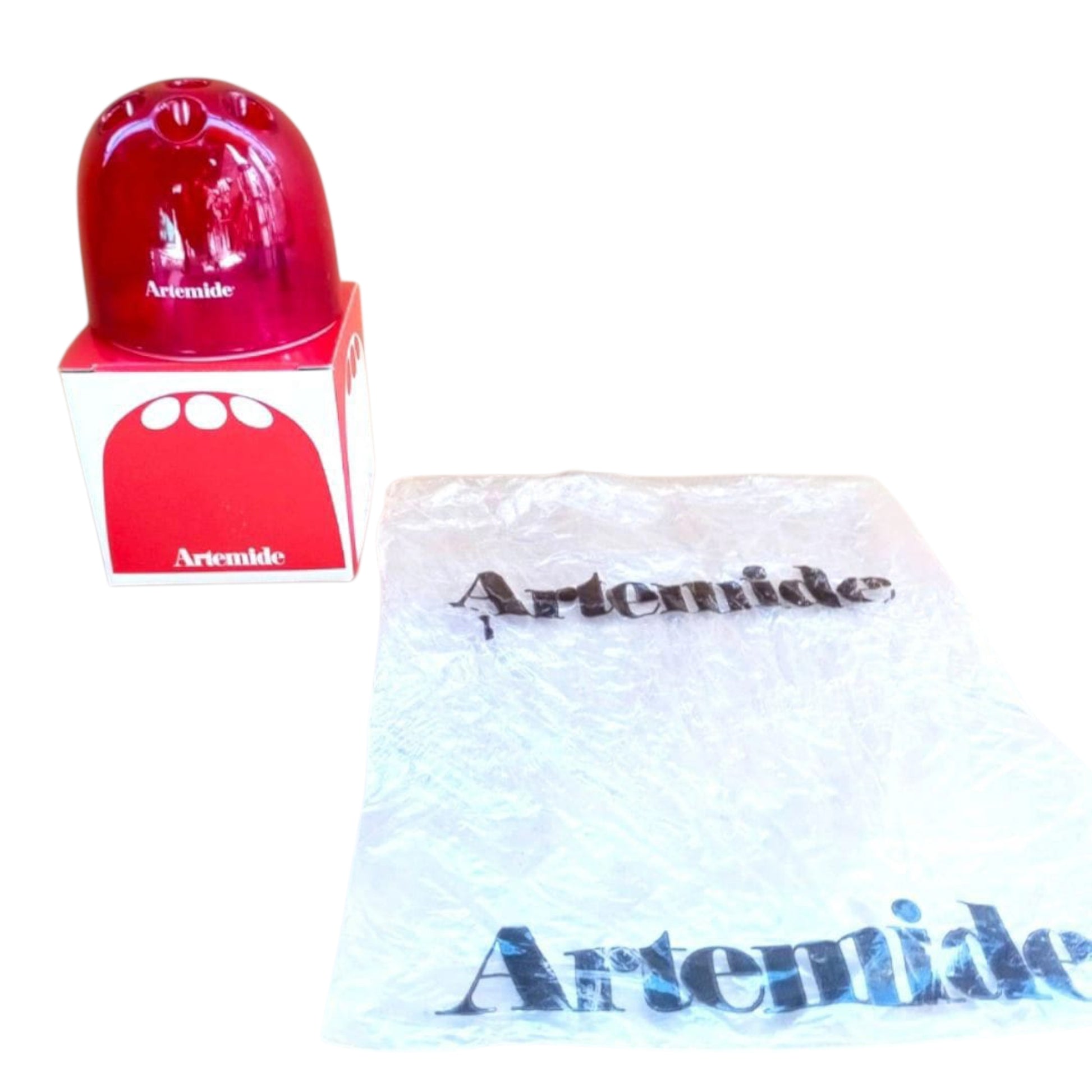 Red Artemide Dedalino with original branded box and protective wrapping