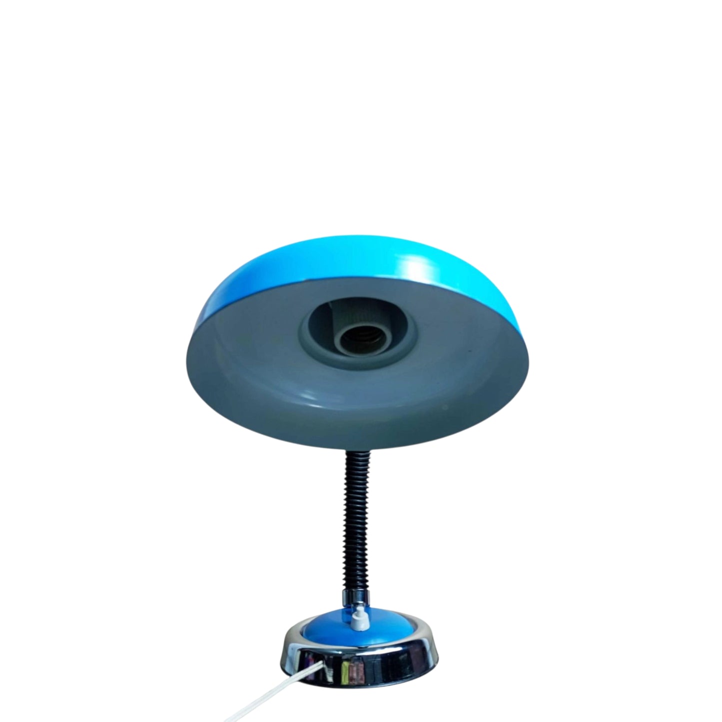 Top view of the blue enamelled lampshade