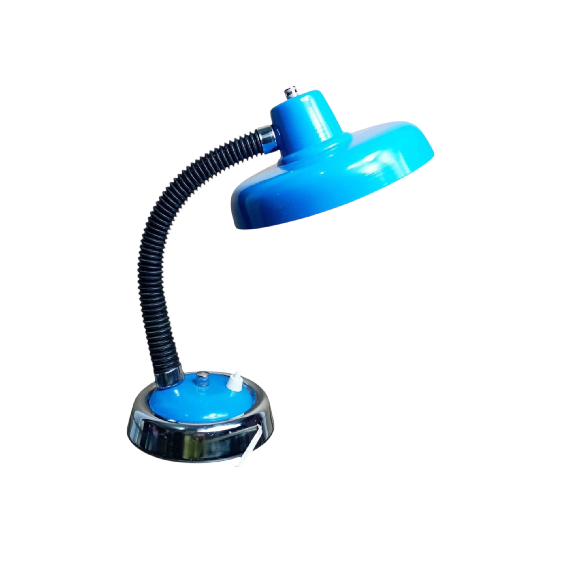 Vintage blue Space Age desk lamp with flexible gooseneck