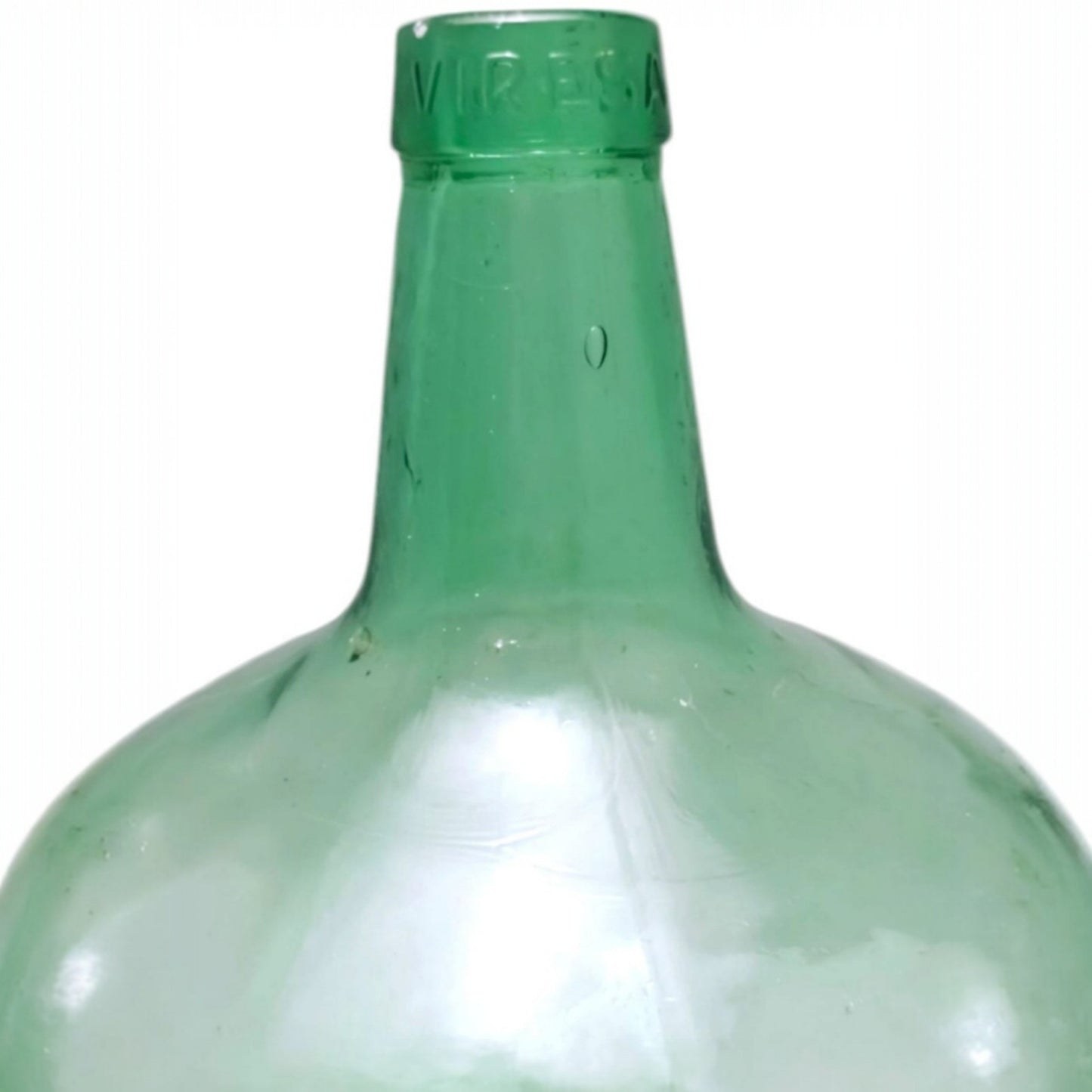 Large Viresa Green Glass Demijohn, 20L, Mid-20th Century