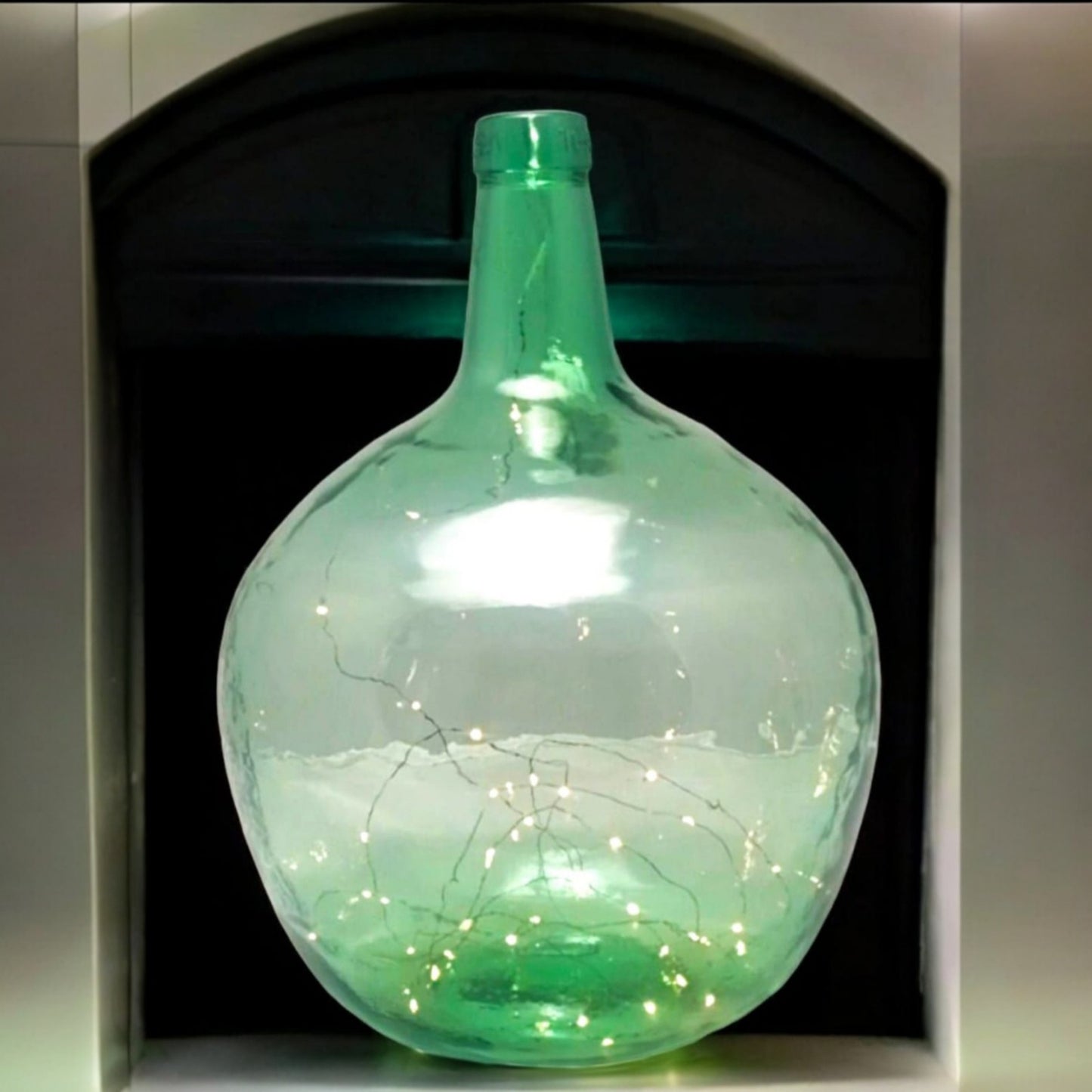 Large Viresa Green Glass Demijohn, 20L, Mid-20th Century