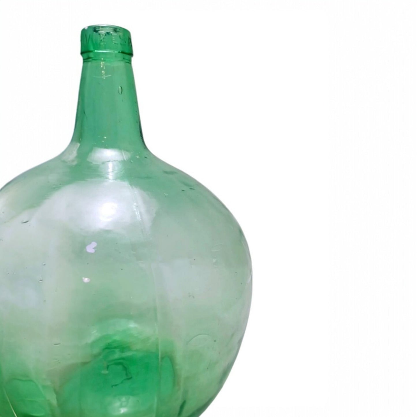 Large Viresa Green Glass Demijohn, 20L, Mid-20th Century
