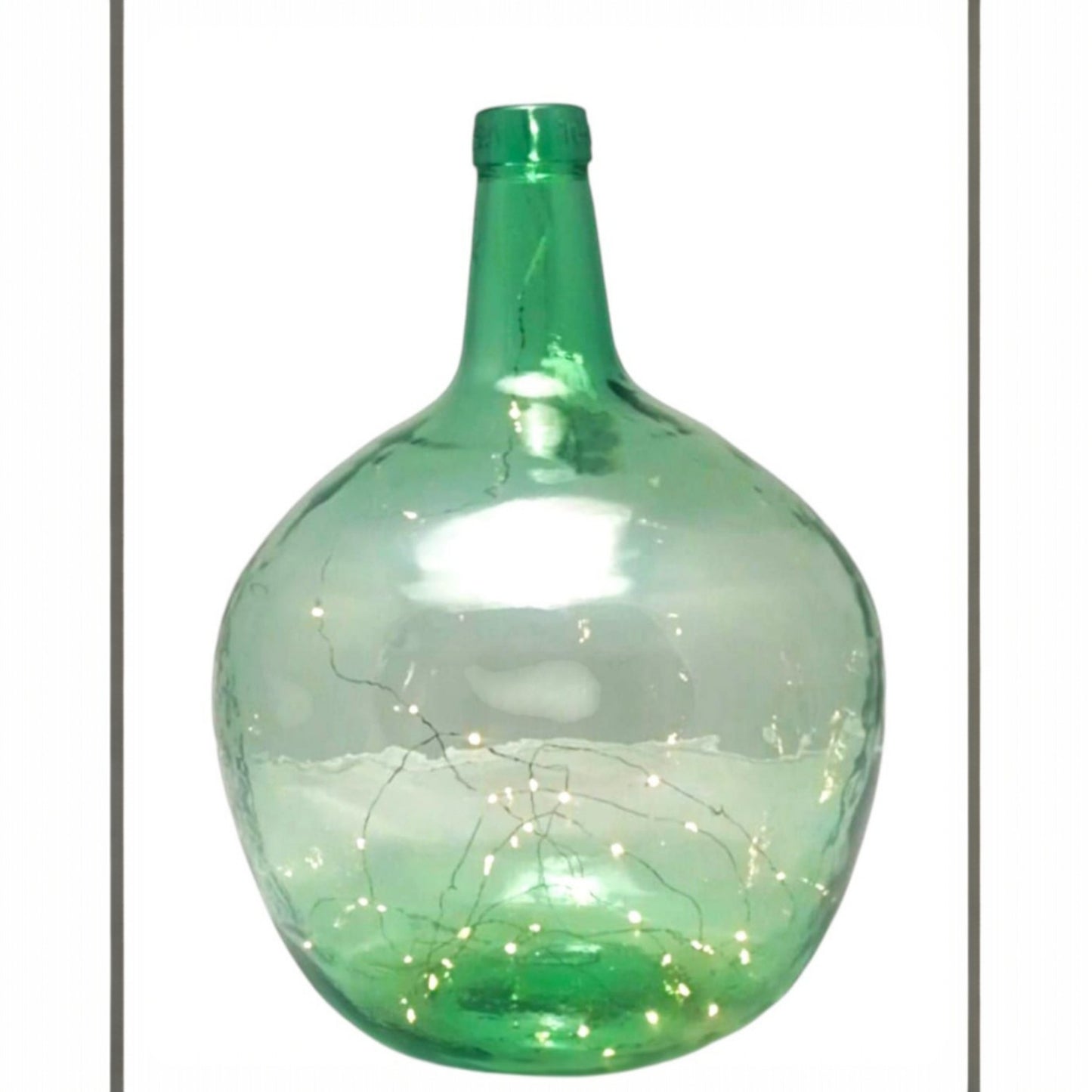 Large Viresa Green Glass Demijohn, 20L, Mid-20th Century