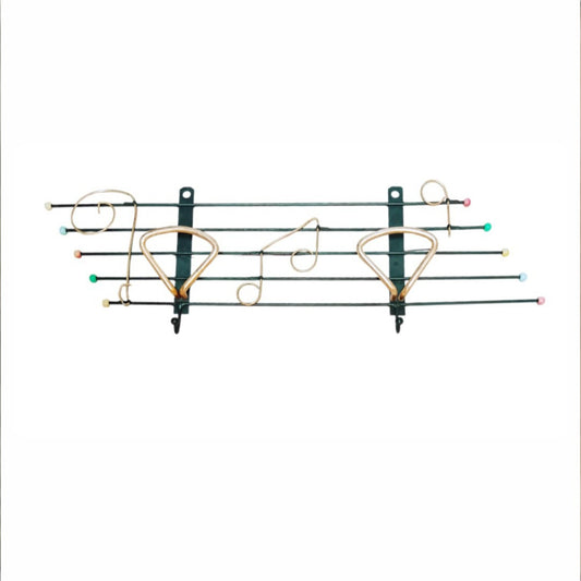 Mid-Century Wall Coat Rack, Black Metal and Gold-Toned Details
