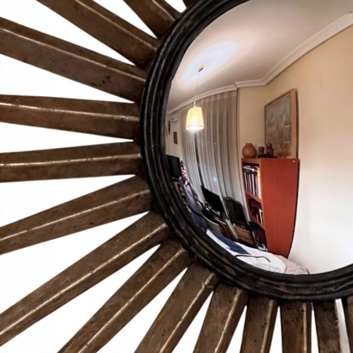 Large Chaty Vallauris Convex Sunburst Mirror, 1950s–60s