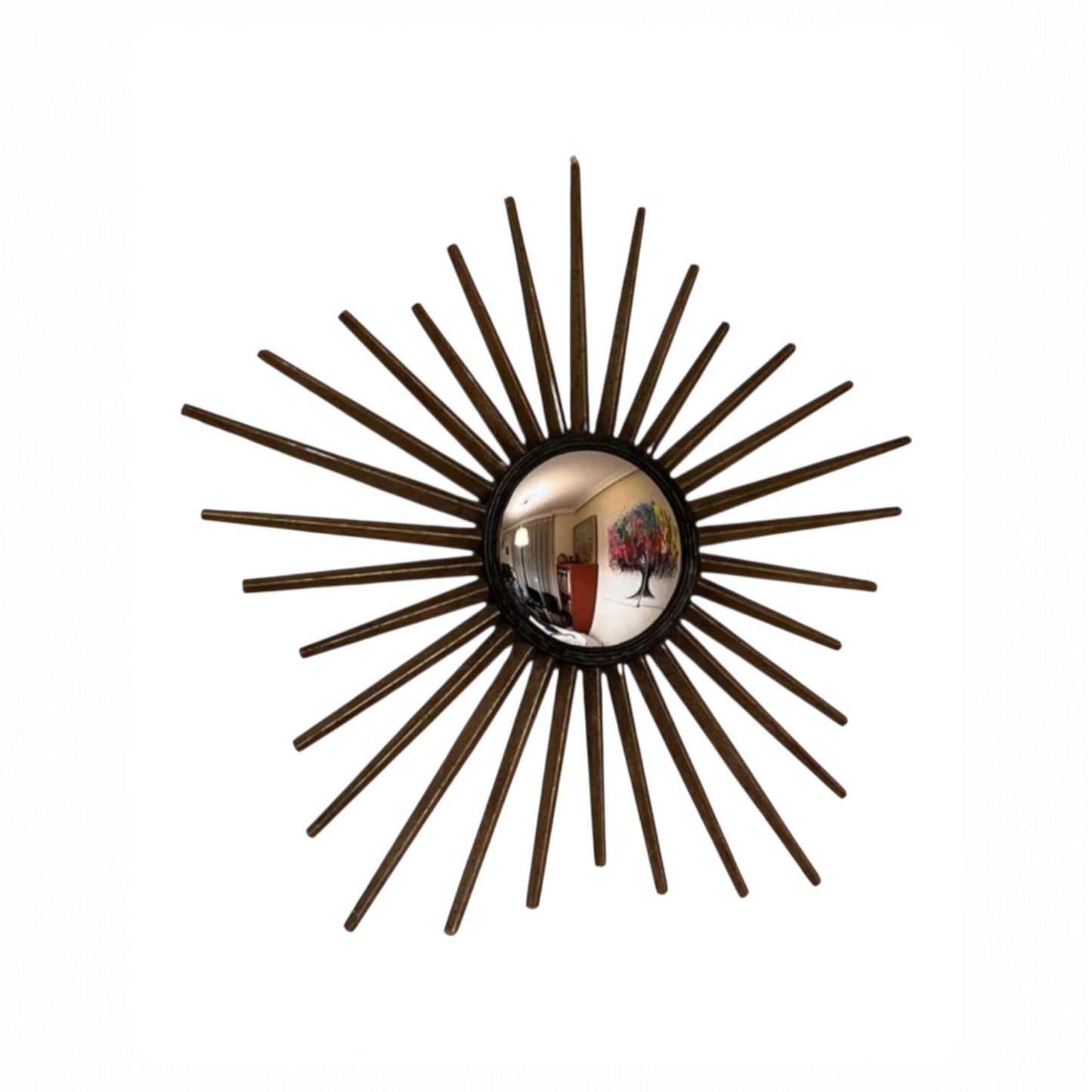 Large Chaty Vallauris Convex Sunburst Mirror, 1950s–60s
