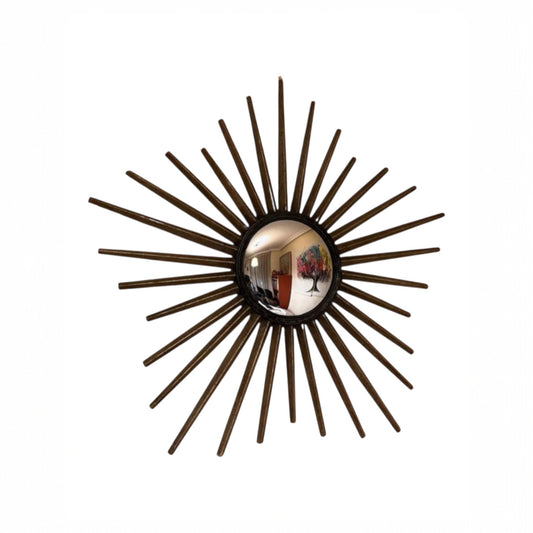 Large Chaty Vallauris Convex Sunburst Mirror, 1950s–60s