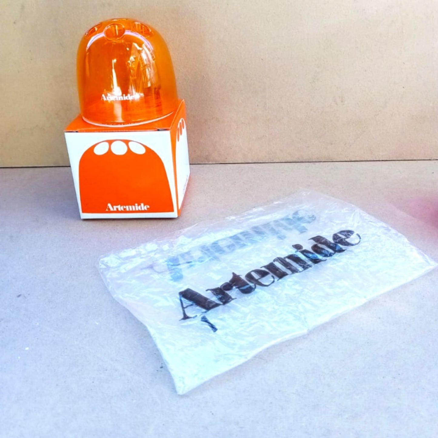 Vintage Amber-Orange Dedalino Pencil Holder by Emma Gismondi for Artemide, c. 1970s