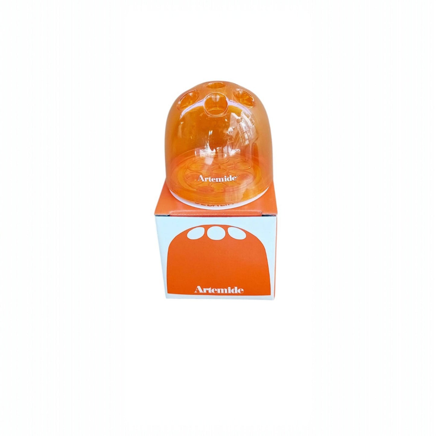 Vintage Amber-Orange Dedalino Pencil Holder by Emma Gismondi for Artemide, c. 1970s