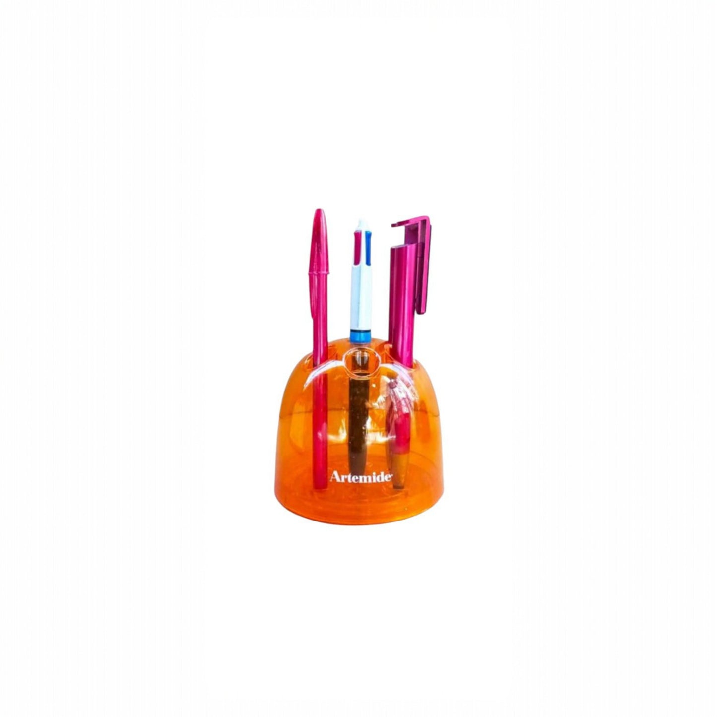 Vintage Amber-Orange Dedalino Pencil Holder by Emma Gismondi for Artemide, c. 1970s