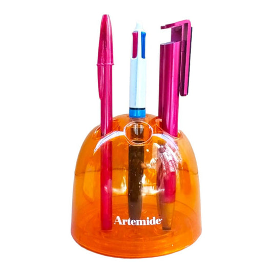 Vintage Amber-Orange Dedalino Pencil Holder by Emma Gismondi for Artemide, c. 1970s