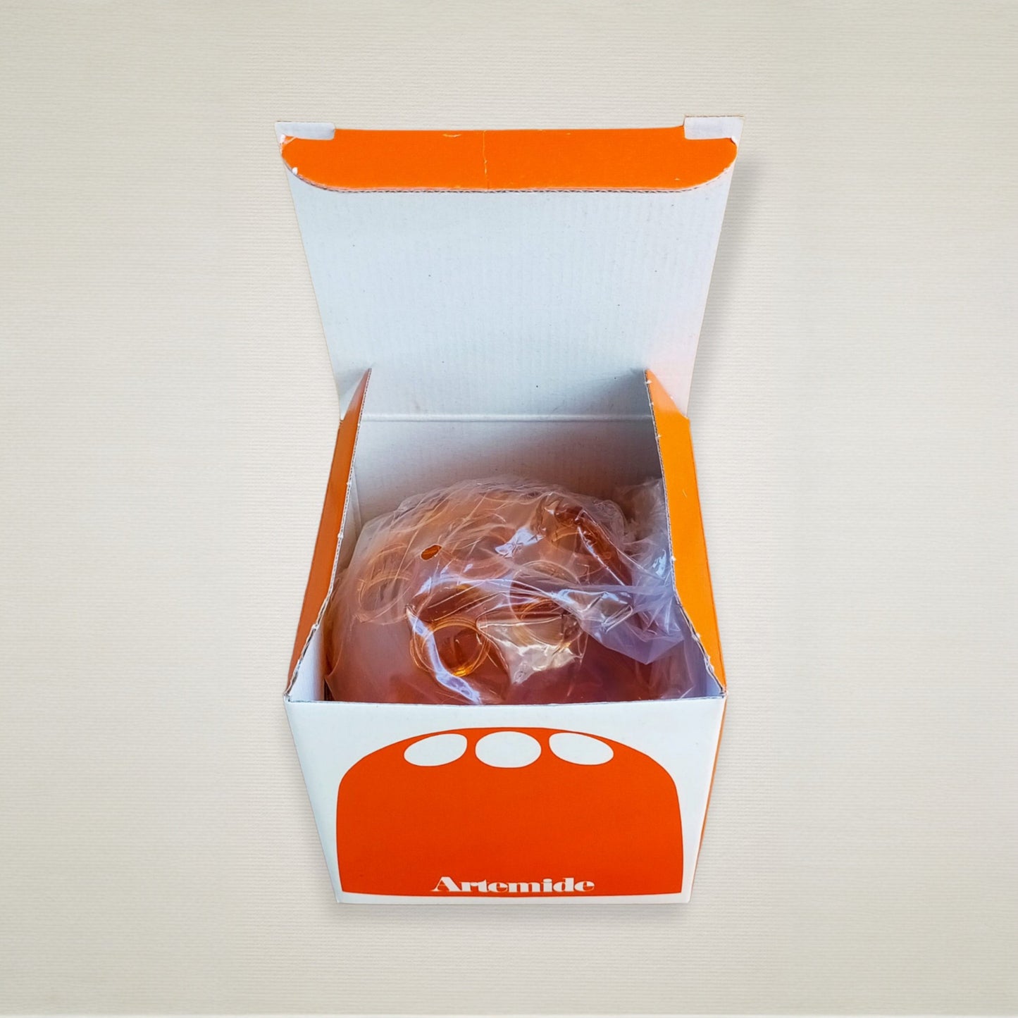 Vintage Amber-Orange Dedalino Pencil Holder by Emma Gismondi for Artemide, c. 1970s