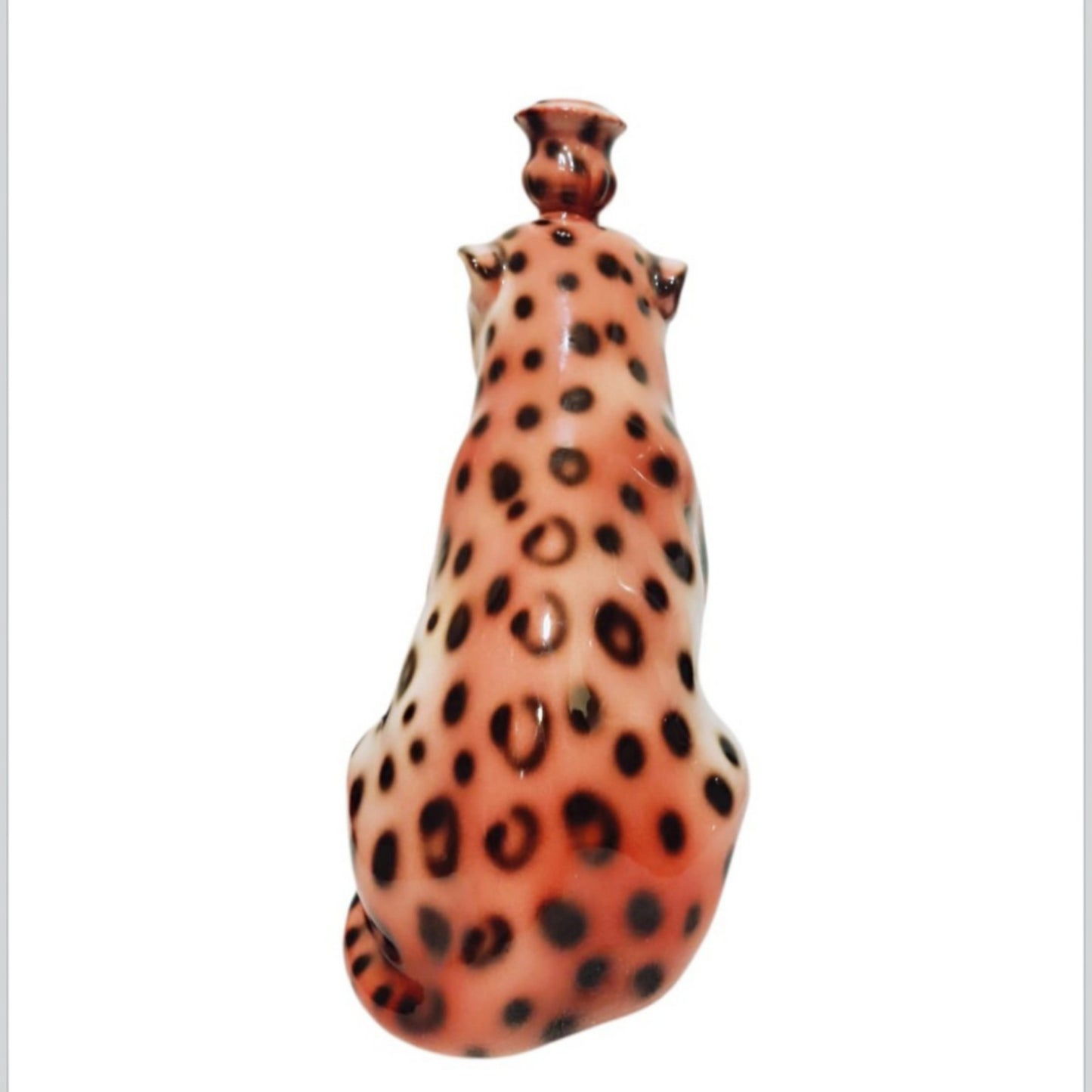 Italian Porcelain Leopard Candle Holder, Mid-20th Century