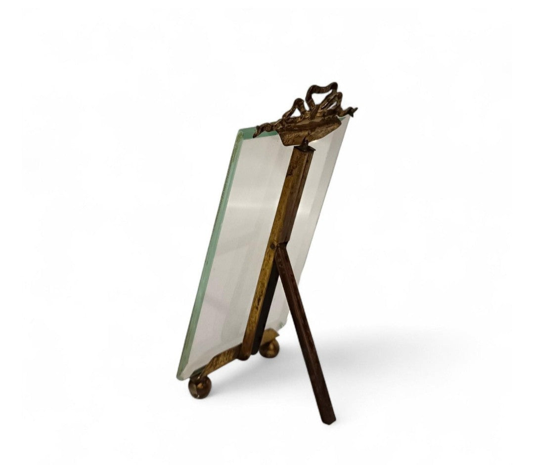 Vintage Bevelled Glass Photo Frame with Bow Detail