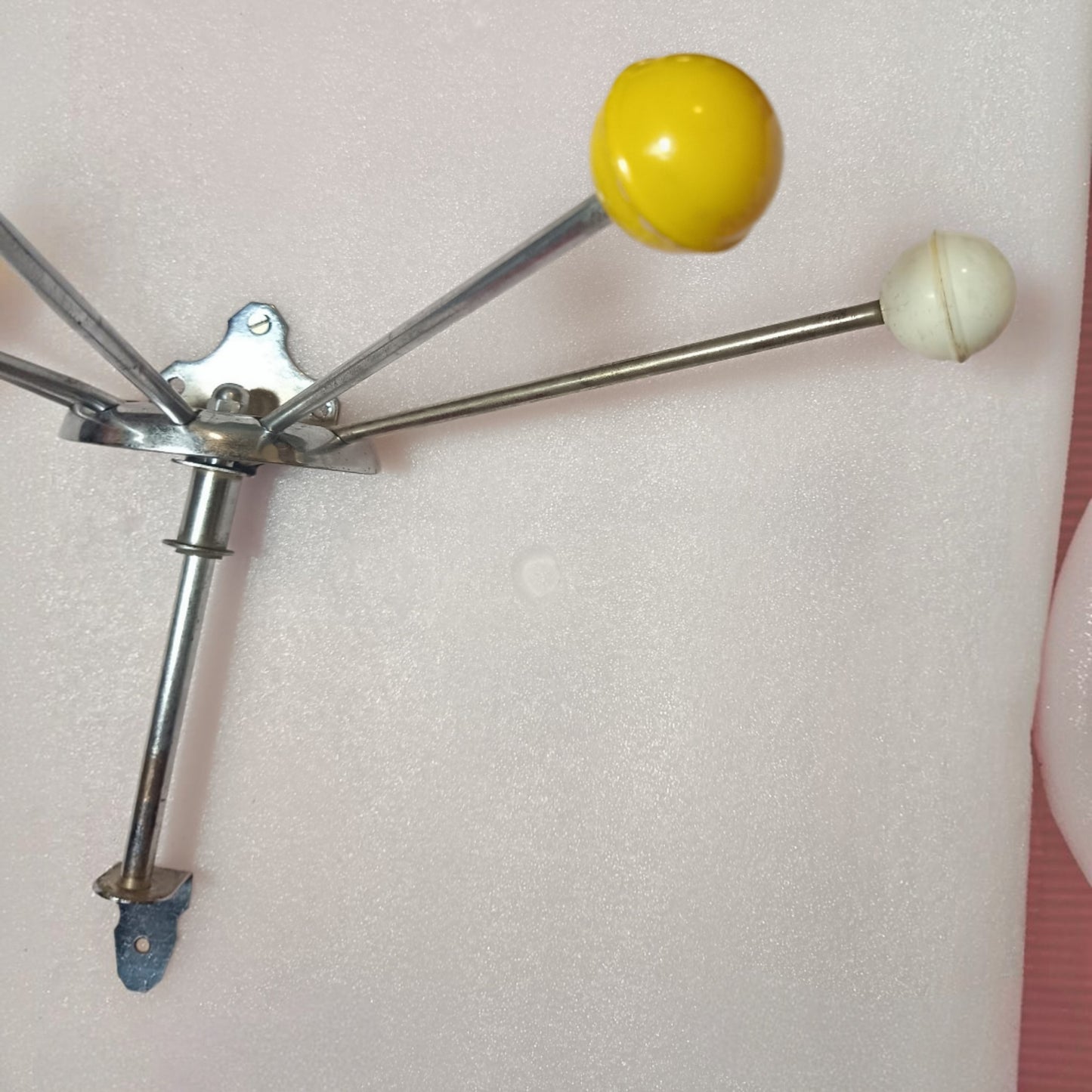 Spanish Mid-Century Wall Coat Rack with Coloured Ball Hooks