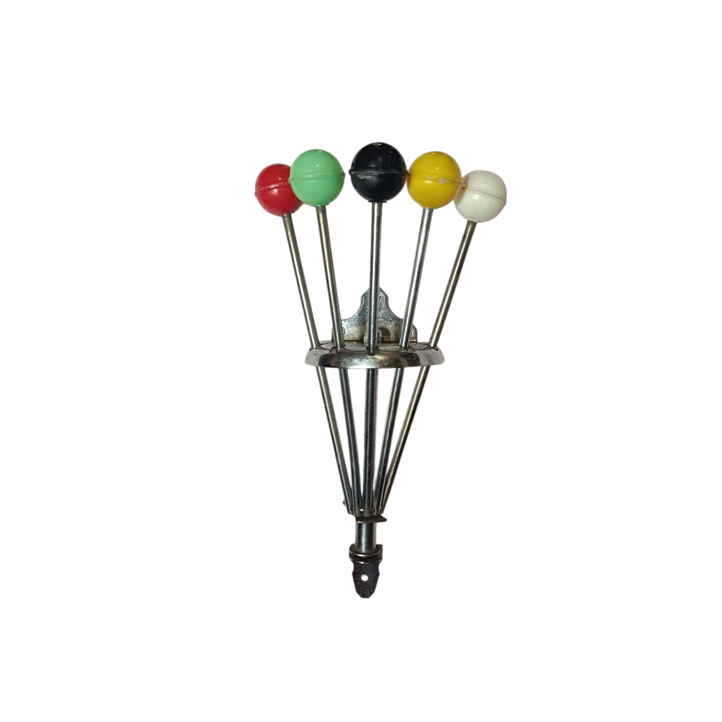Spanish Mid-Century Wall Coat Rack with Coloured Ball Hooks