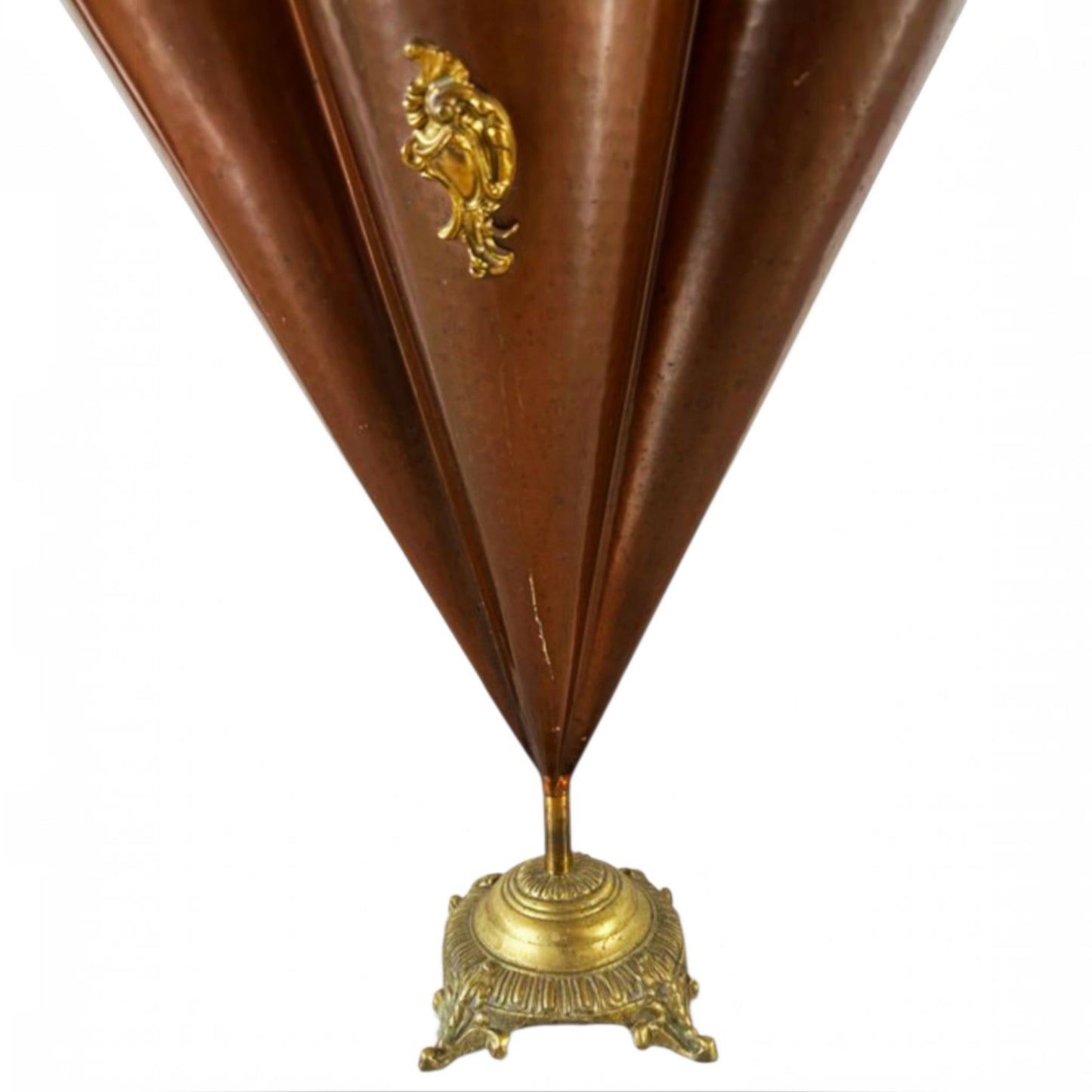 Vintage Brass and Smoked Metal Umbrella Stand, Circa 1970