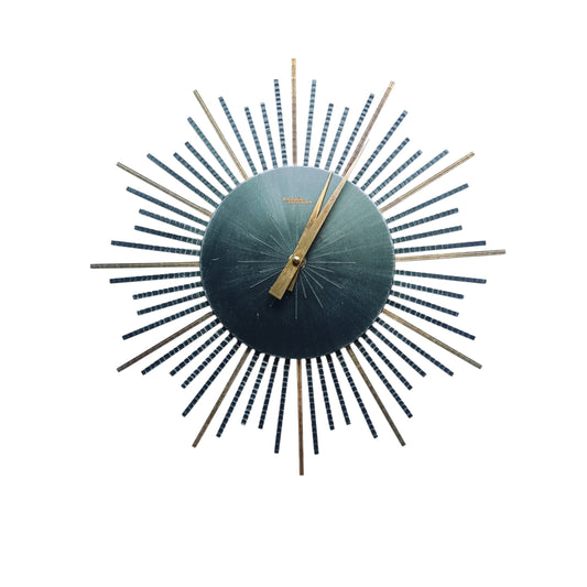 Vintage Richter Electric Sunburst Wall Clock, Germany, c. 1960s