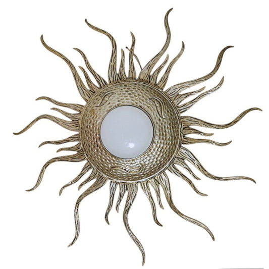 Vintage Spanish Sunburst Ceiling or Wall Light, c. 1950s–1960s