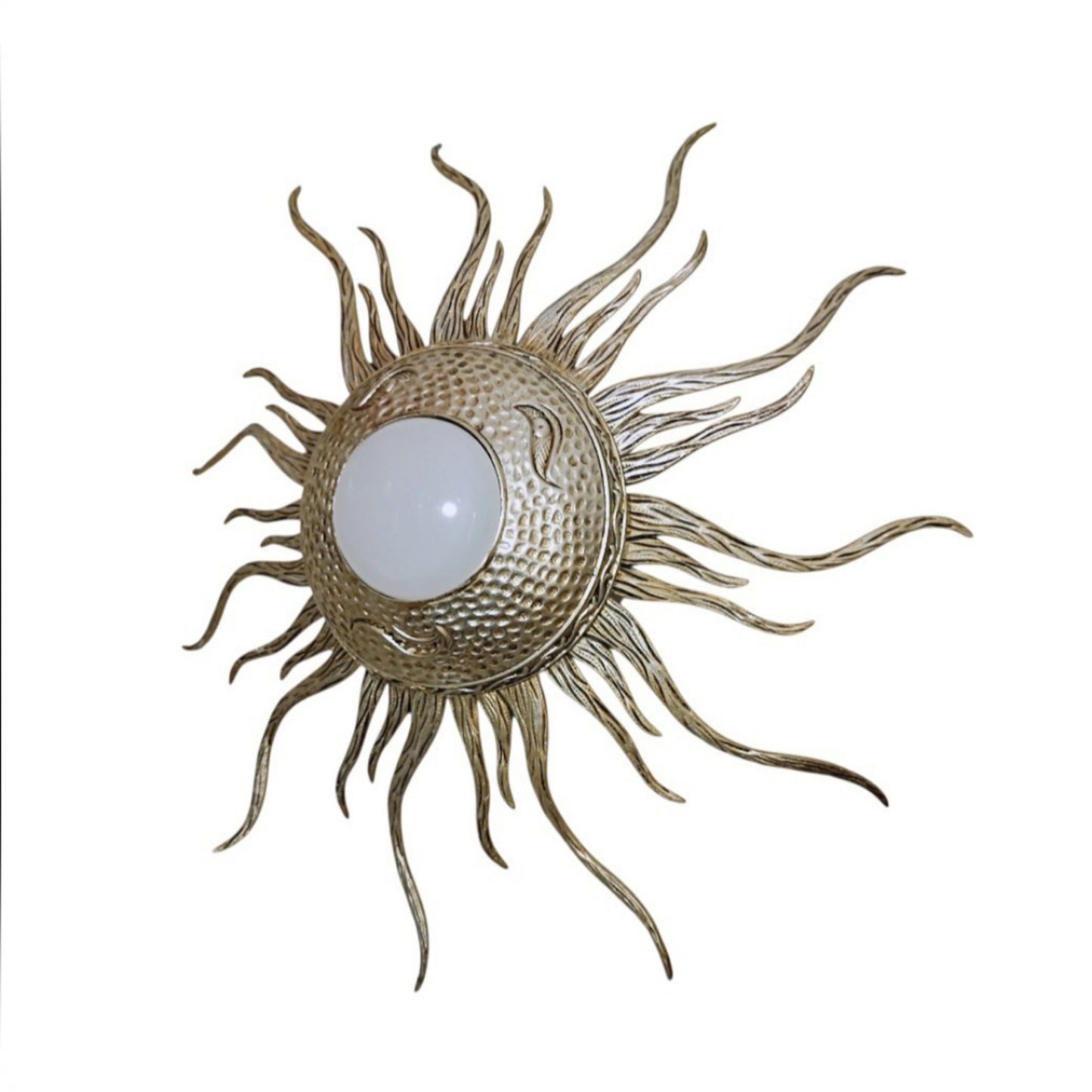 Vintage Spanish Sunburst Ceiling or Wall Light, c. 1950s–1960s