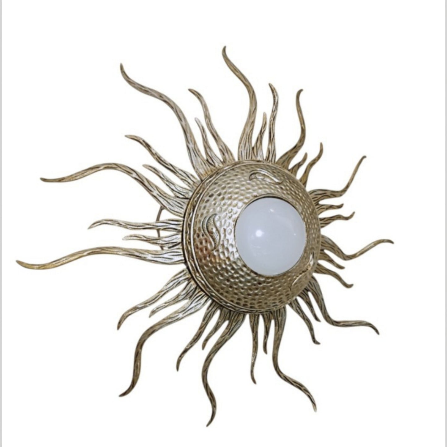 Vintage Spanish Sunburst Ceiling or Wall Light, c. 1950s–1960s