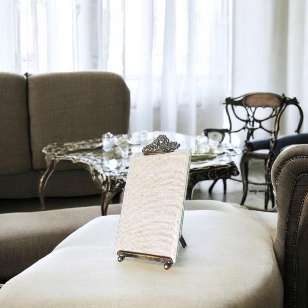 Decorative photo frame with thick bevelled glass