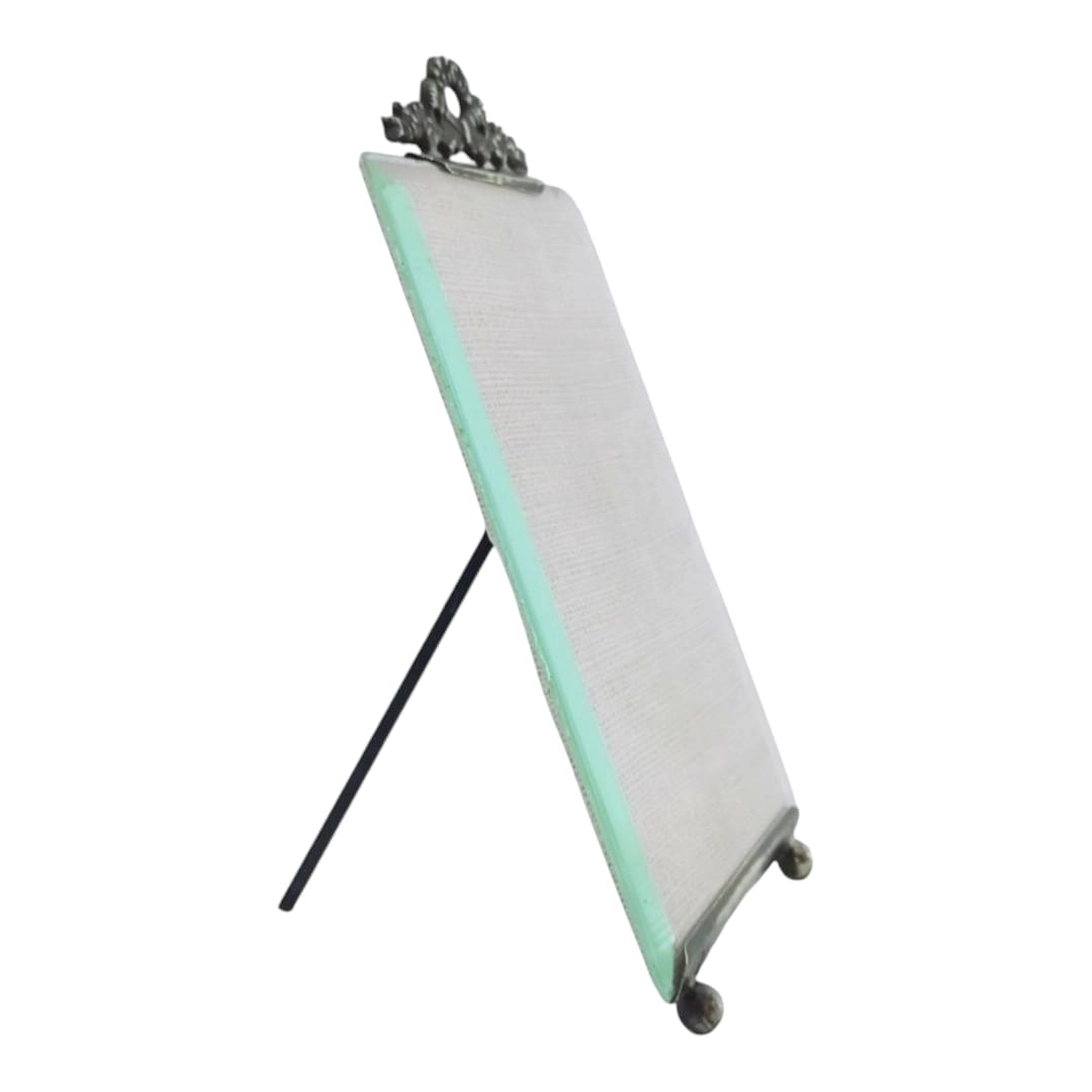 Side view of Art Nouveau photo frame with thick bevelled glass