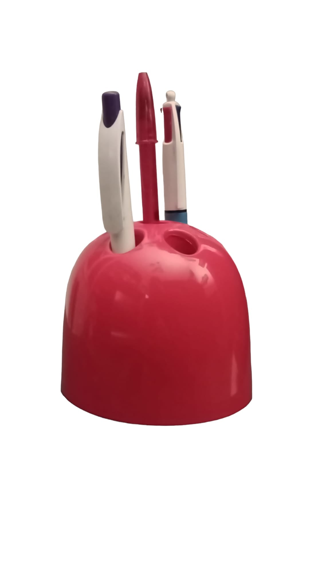Red Dedalino decorative object on display, Space Age style