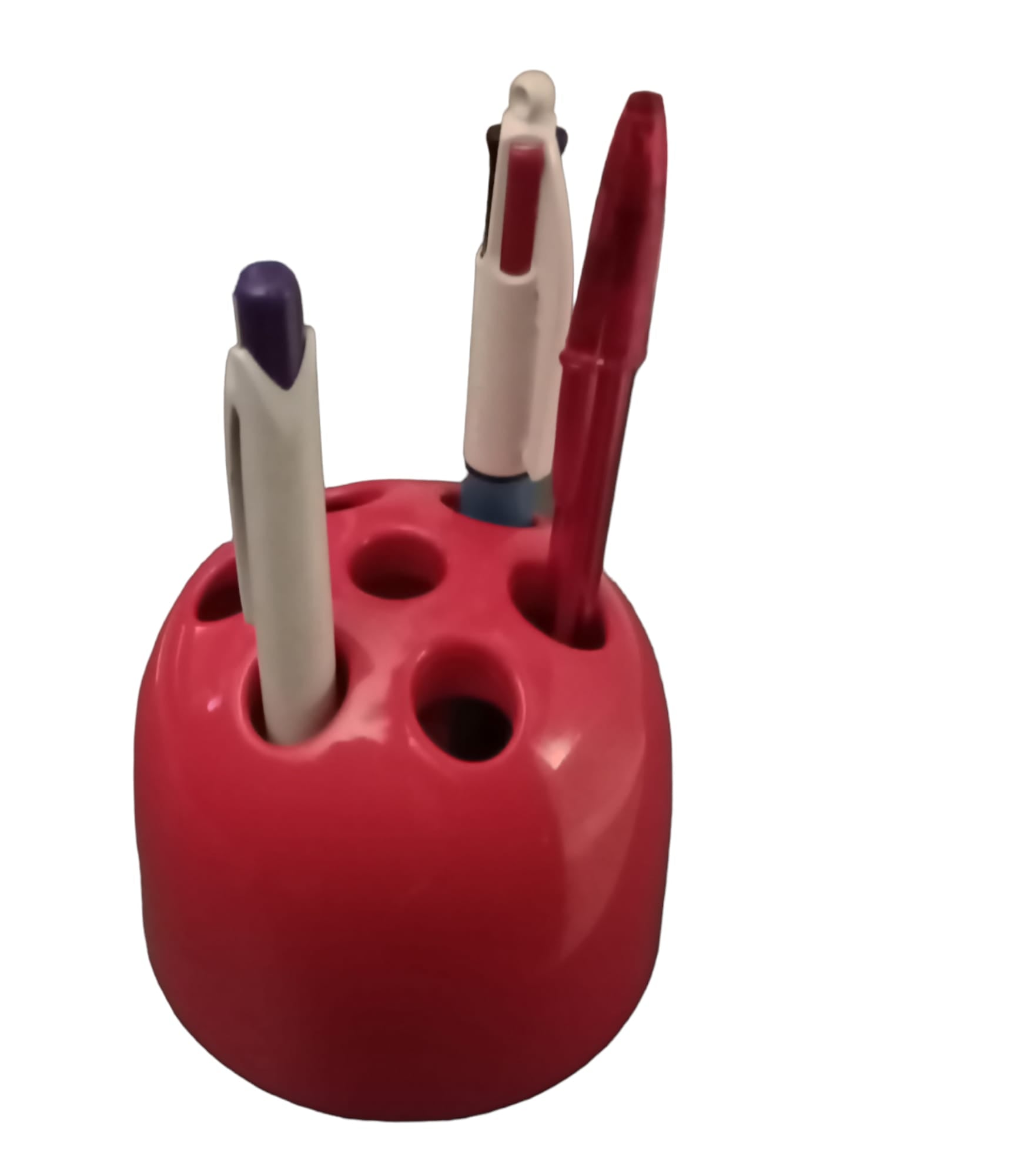Top view of Dedalino with circular openings, red plastic