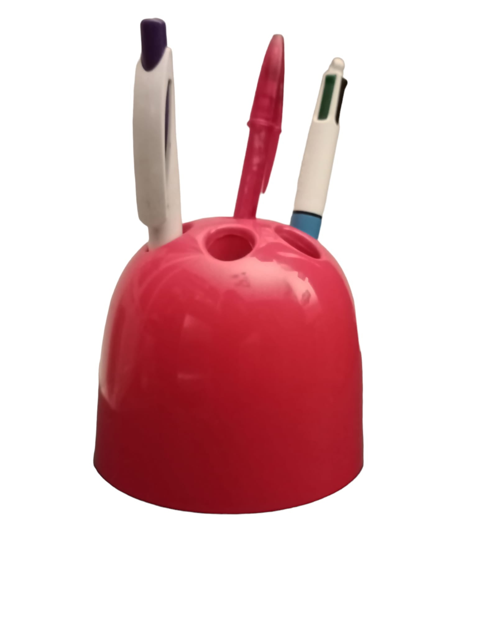 Red Dedalino desk organiser holding pens, vintage design