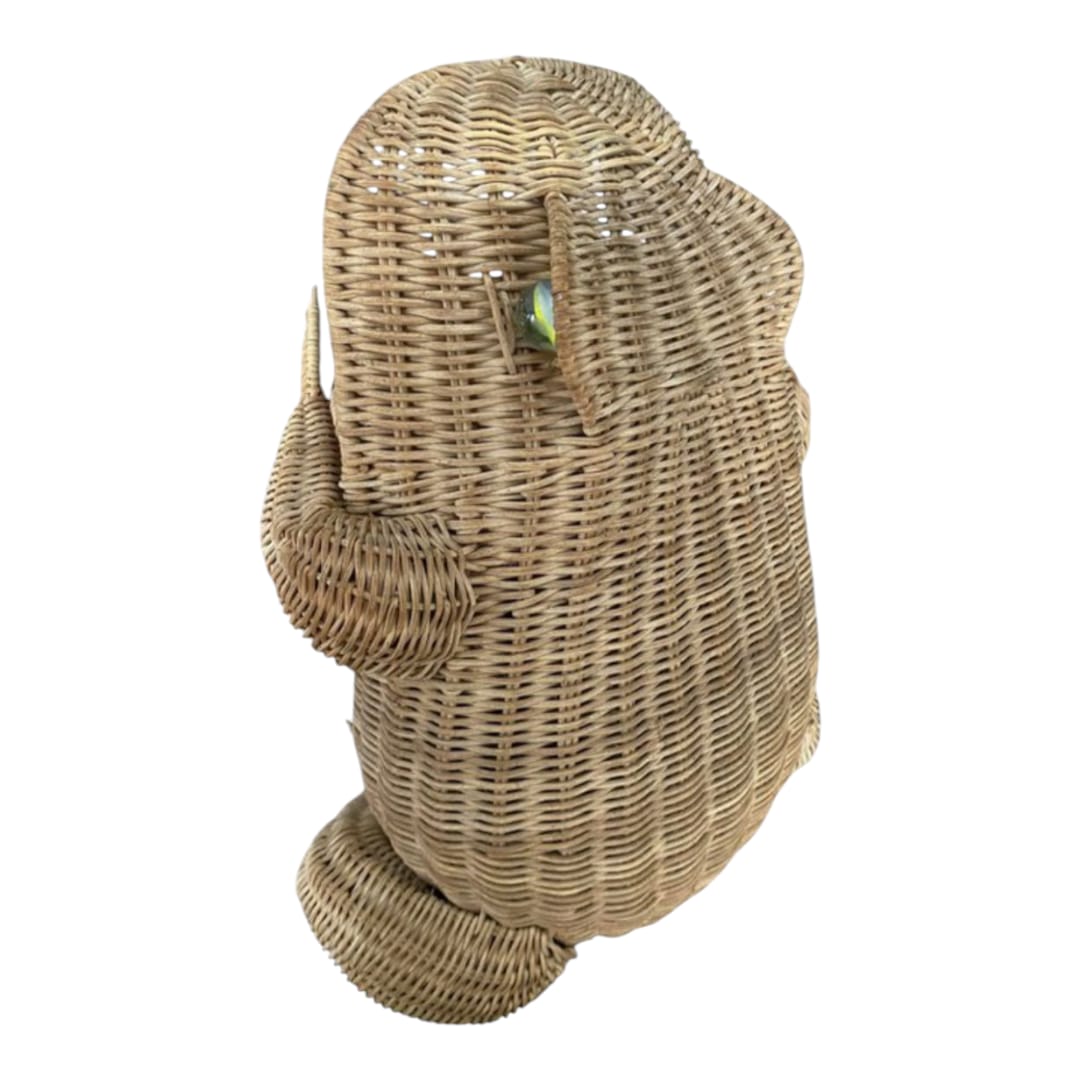 Wicker frog basket, rear three-quarter view