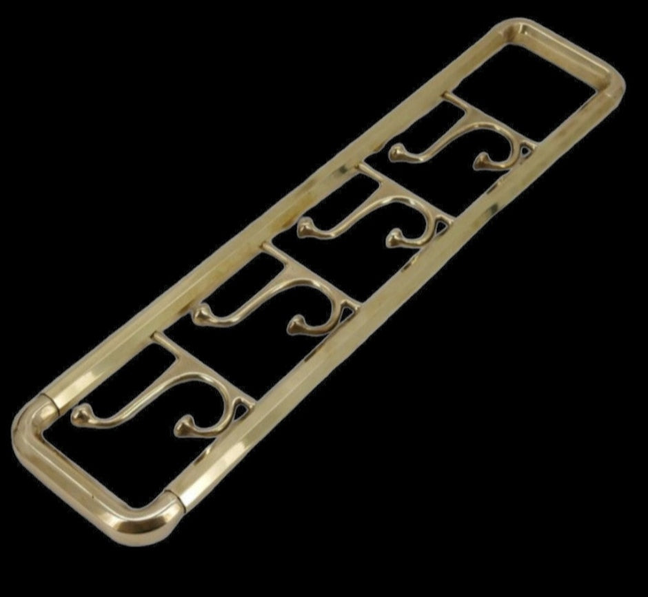 Art Deco brass wall coat rack