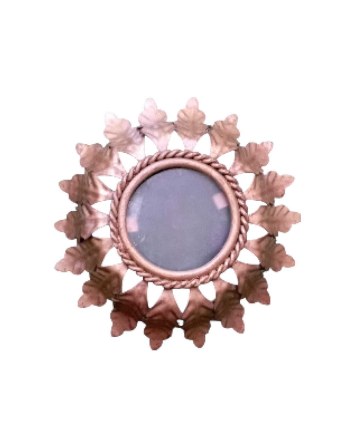 Sunburst lamp front view showing domed centre and gold rays